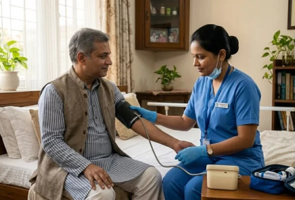 Home care visit, as pictured in the Prime brochure